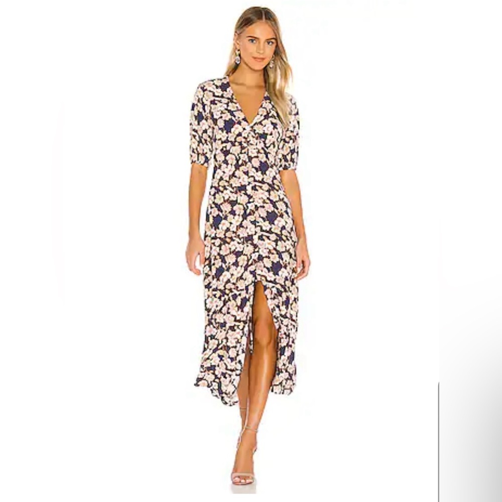 Sanctuary Florence Short Sleeve Maxi Dress in Stencil Floral Print Size 4